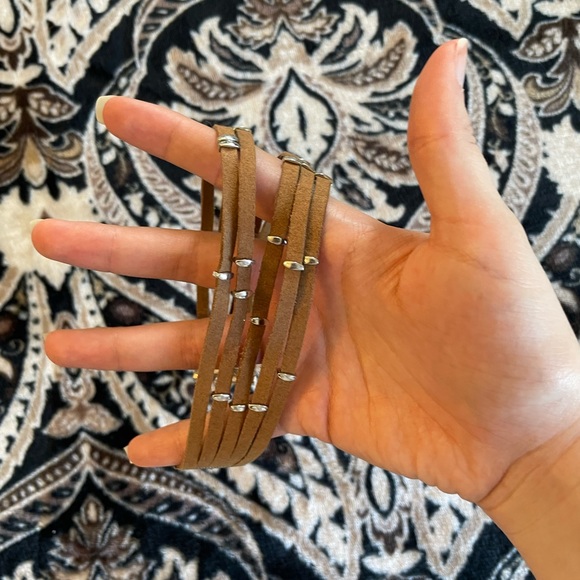 AEO Brown Suede Choker Necklace